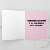 DRAGON BABY BIRTHDAY PINK Wenskaart Kaart (Binnen)