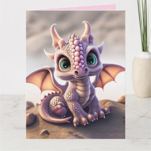DRAGON BABY BIRTHDAY PINK Wenskaart Kaart