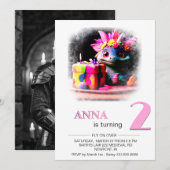 *~* Dragon Baby Foto leeftijd 2 AP88 Verjaardagsfe Kaart (Voorkant / Achterkant)