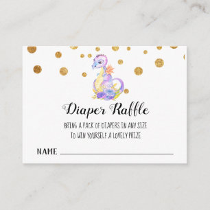 *~* Dragon Baby Girl Baby shower Diaper Raffle Informatiekaartje