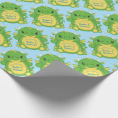 Dragon Baby shower Blue Cadeaupapier (Hoek)