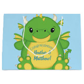 Dragon Baby shower Blue Groot Cadeauzakje (Voorkant)
