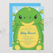 Dragon Baby shower Blue Kaart (Voorkant / Achterkant)