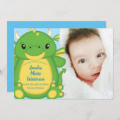 Dragon Baby shower Blue Kaart (Voorkant / Achterkant)