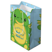 Dragon Baby shower Blue Medium Cadeauzakje (Achterkant Gekanteld)