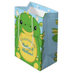 Dragon Baby shower Blue Medium Cadeauzakje