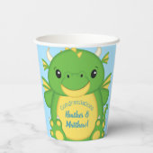 Dragon Baby shower Blue Papieren Bekers (Achterkant)