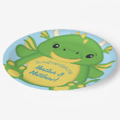 Dragon Baby shower Blue Papieren Bordje (Gekanteld)