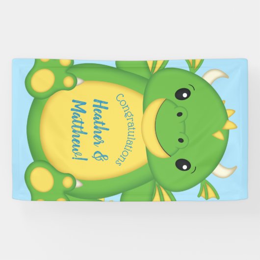 Dragon Baby shower Blue Spandoek (Horizontaal)