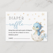 Dragon Baby Shower Boy Blue Diaper Raffle  Informatiekaartje (Voorkant)