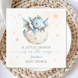 Dragon Baby shower Boy Blue Dragon Paper Napkin Servet
