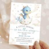 Dragon Baby Shower Boy Blue Hatching Soon Kaart