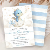 Dragon Baby Shower Boy Blue Hatching Soon Kaart