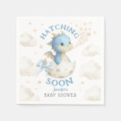 Dragon Baby Shower Boy Blue Hatching Soon Paper Servet (Voorkant)