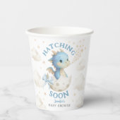 Dragon Baby Shower Boy Blue Hatching Soon  Papieren Bekers (Voorkant)