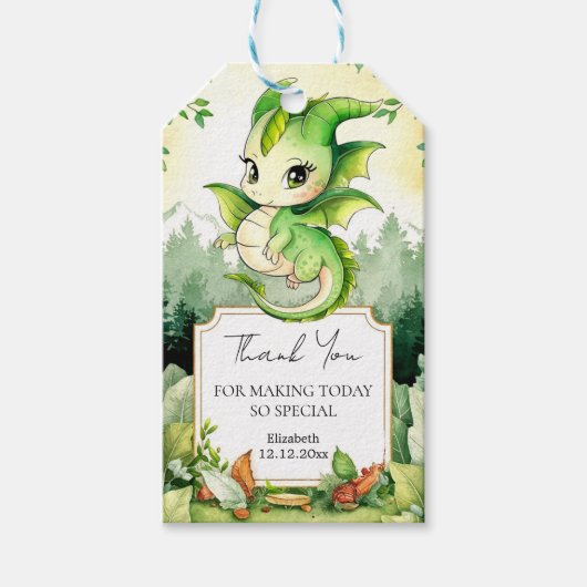 Dragon Baby shower Cadeaulabel (Voorkant)