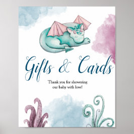 Dragon Baby shower Cadeaus en Kaarten Poster weerg