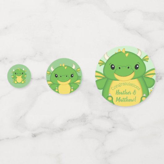 Dragon Baby shower Confetti (Voorkanten)