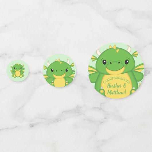 Dragon Baby shower Confetti (Achterkanten)
