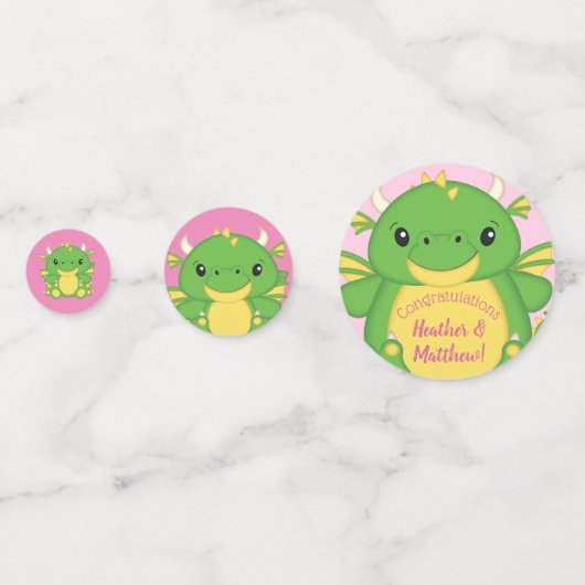 Dragon Baby shower Confetti (Voorkanten)