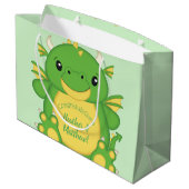 Dragon Baby shower Green Groot Cadeauzakje (Achterkant Gekanteld)