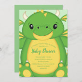 Dragon Baby shower Green Kaart (Voorkant / Achterkant)