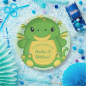 Dragon Baby shower Green Papieren Bordje (Feest)