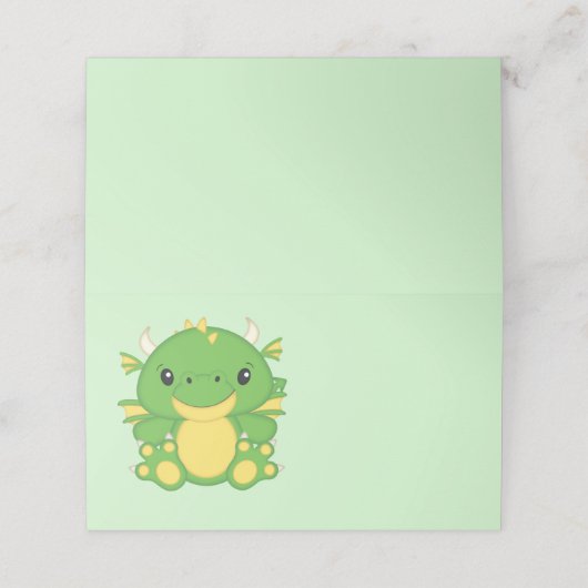 Dragon Baby shower Green Plaatskaartje (Buitenkant ongevouwen)