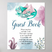 Dragon Baby shower Guest Book Display Sign Poster (Voorkant)