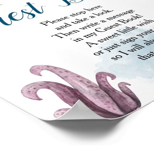 Dragon Baby shower Guest Book Display Sign Poster (Hoek)