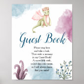 Dragon Baby shower Guest Book Display Sign Poster (Voorkant)