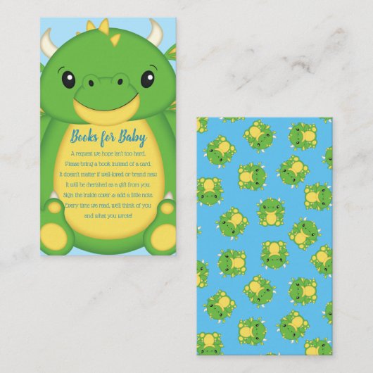 Dragon Baby shower Informatiekaartje (Voorkant / Achterkant)