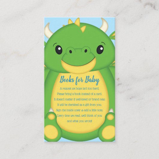 Dragon Baby shower Informatiekaartje (Voorkant)