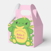 Dragon Baby shower Roze Bedankdoosjes (Voorkant Zijde)