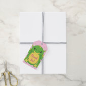 Dragon Baby shower Roze Cadeaulabel (Met Touw)