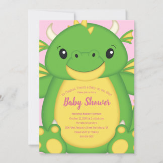 Dragon Baby shower Roze Kaart