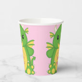 Dragon Baby shower Roze Papieren Bekers (Links)