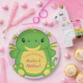 Dragon Baby shower Roze Papieren Bordje (Feest)
