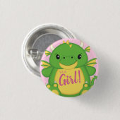 Dragon Baby shower Roze Ronde Button 3,2 Cm (Voorkant /achterkant)