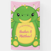 Dragon Baby shower Roze Spandoek (Verticaal)