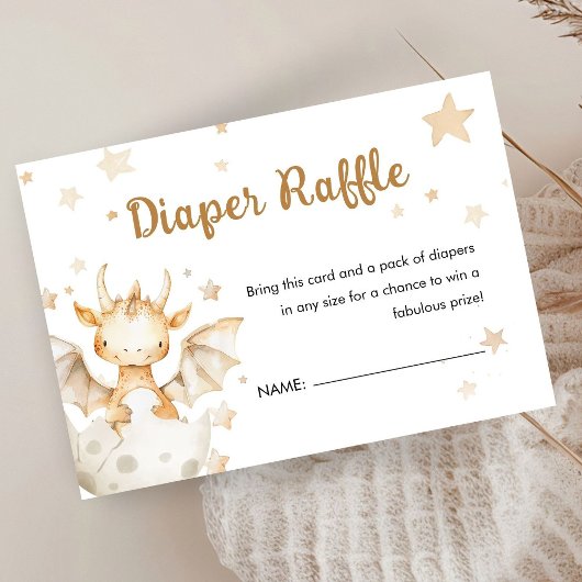 Dragon Baby shower Schattige Boho Luier Raffle Informatiekaartje