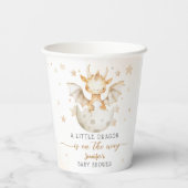 Dragon Baby shower Schattige Boho Papieren Bekers (Achterkant)