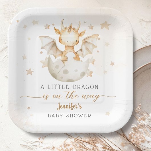Dragon Baby shower Schattige Boho Papieren Bordje