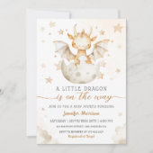 Dragon Baby shower Schattige Boho Waterverf Kaart (Voorkant)