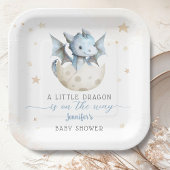 Dragon Baby shower Schattige Boy Blue Dragon Papieren Bordje