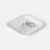 Dragon Baby shower Schattige Boy Blue Dragon Papieren Bordje (Gebogen)