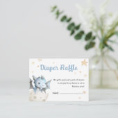 Dragon Baby shower Schattige Boy Blue Luier Raffle Informatiekaartje (Staand voorkant)
