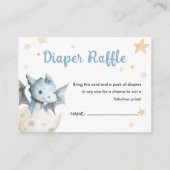 Dragon Baby shower Schattige Boy Blue Luier Raffle Informatiekaartje (Voorkant)