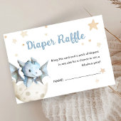 Dragon Baby shower Schattige Boy Blue Luier Raffle Informatiekaartje