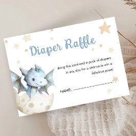 Dragon Baby shower Schattige Boy Blue Luier Raffle Informatiekaartje